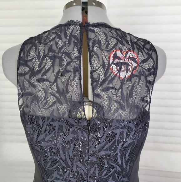 LAST CHANCE Badgley Mischka Collection sequin lace cocktail dress 14 - Picture 7 of 12